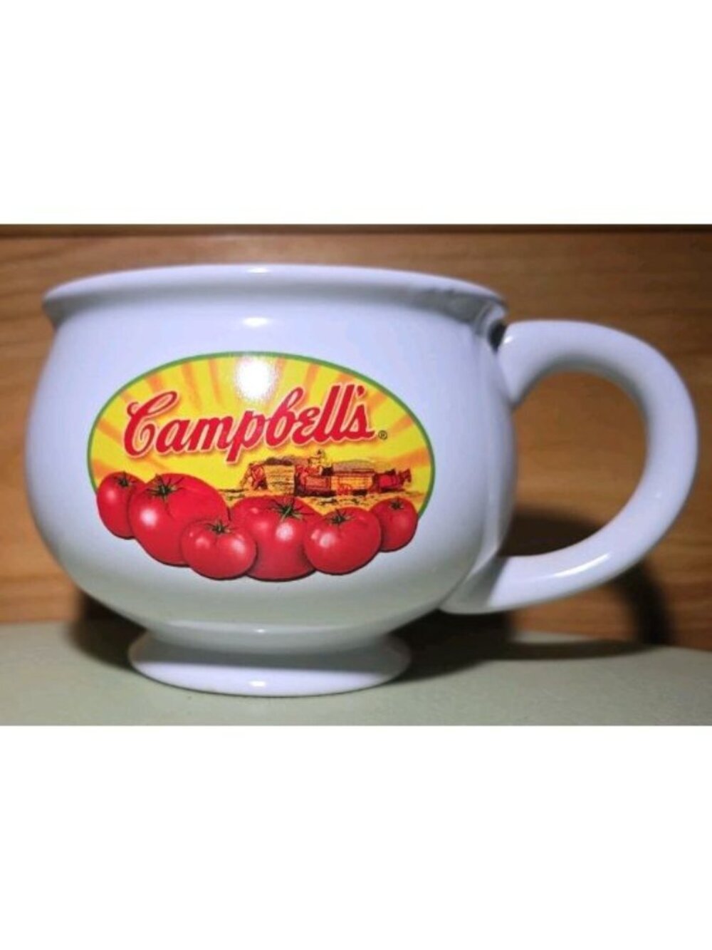 2005-Houston Harvest “Campbell’s Soup” Logo/Tomatoes Graphic-Lg. Footed Soup Mug
